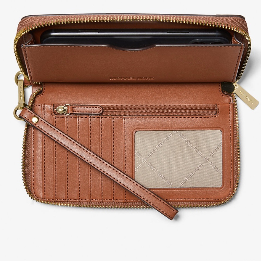 Michael Kors Jet Set Travel Woven Leather Wristlet - Picture 3 of 15